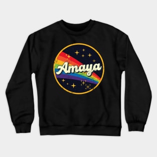 Amaya // Rainbow In Space Vintage Grunge-Style Crewneck Sweatshirt